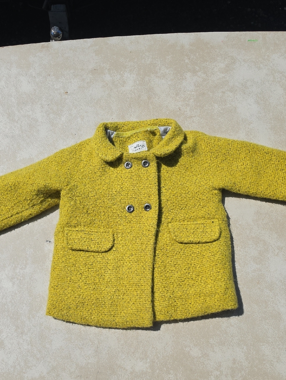 Kids Vintage Yellow Color Peacoat Jacket.